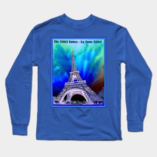 The Eiffel Tower Abstract Psychedelic Colorful Print Long Sleeve T-Shirt